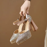 LBSFY  -  Bling Super High Heels Shoes Women Shallow Sexy Sandals 2024 Party Chunck Walking Fashion Summer New Pumps Luxury Femme Shoes